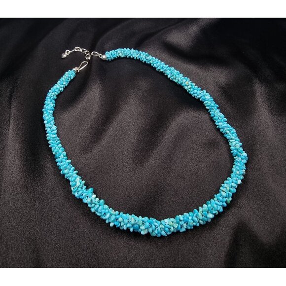 Rare Find Jay King Sterling Silver Genuine Turquoise Necklace With Adjustable - Picture 1 of 5
